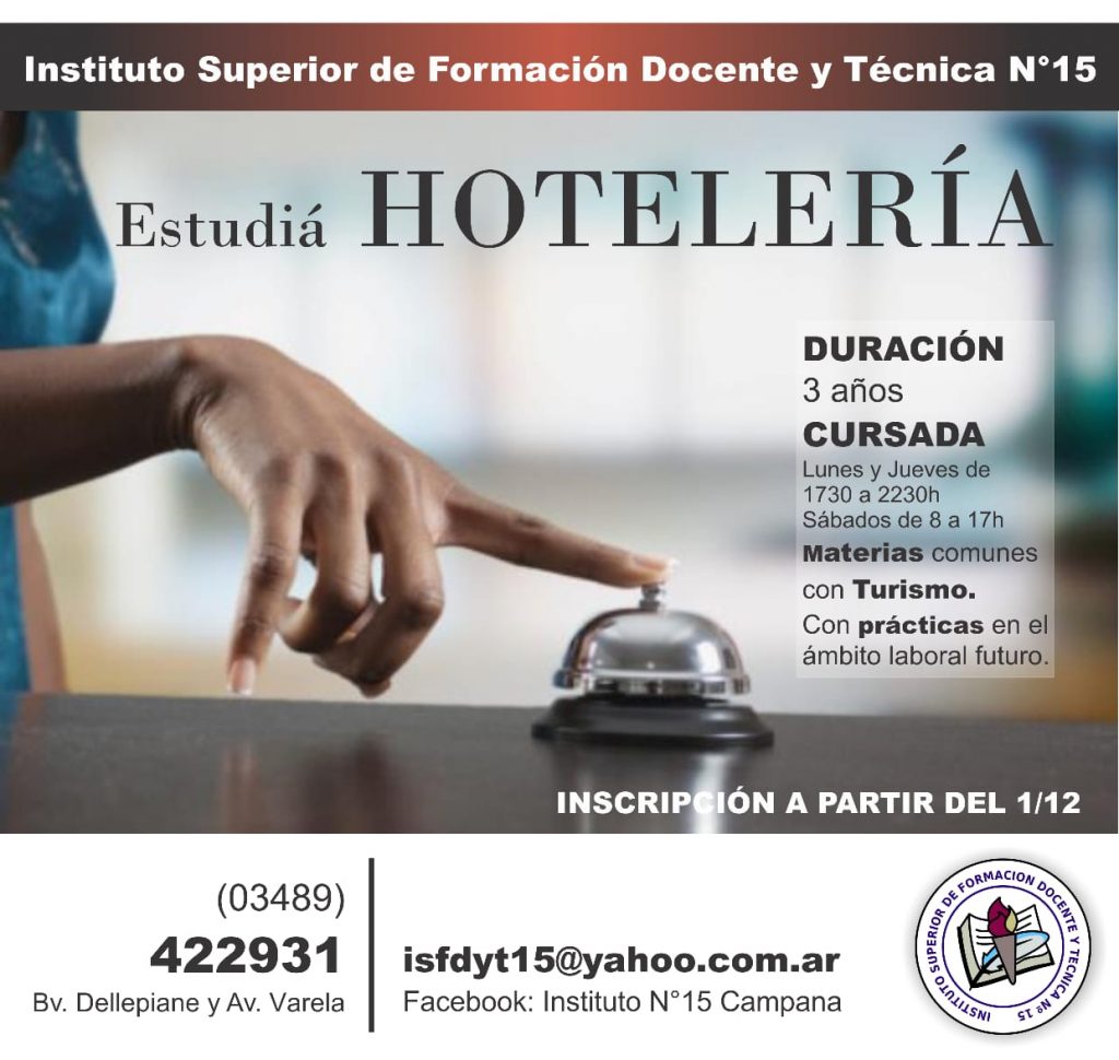 Hotelería – Instituto 15